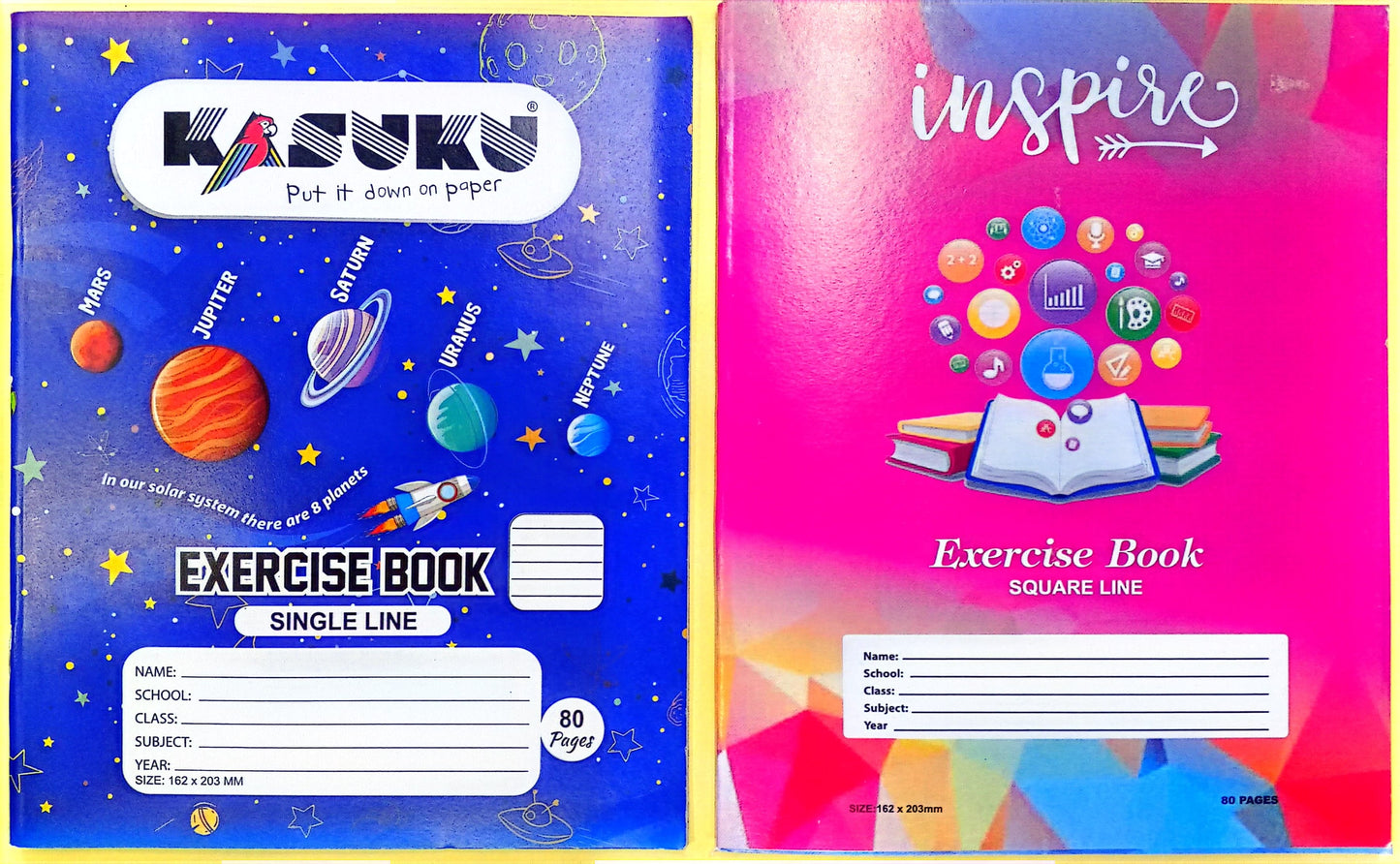 EXERCISE BOOK A5 RULED/SQUARE CHIPBOARD/KASUKU