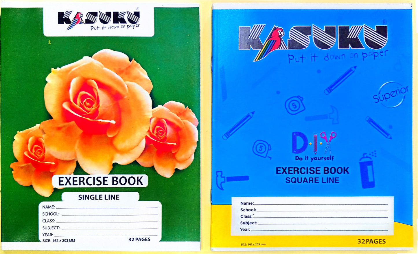 EXERCISE BOOK A5 RULED/SQUARE CHIPBOARD/KASUKU