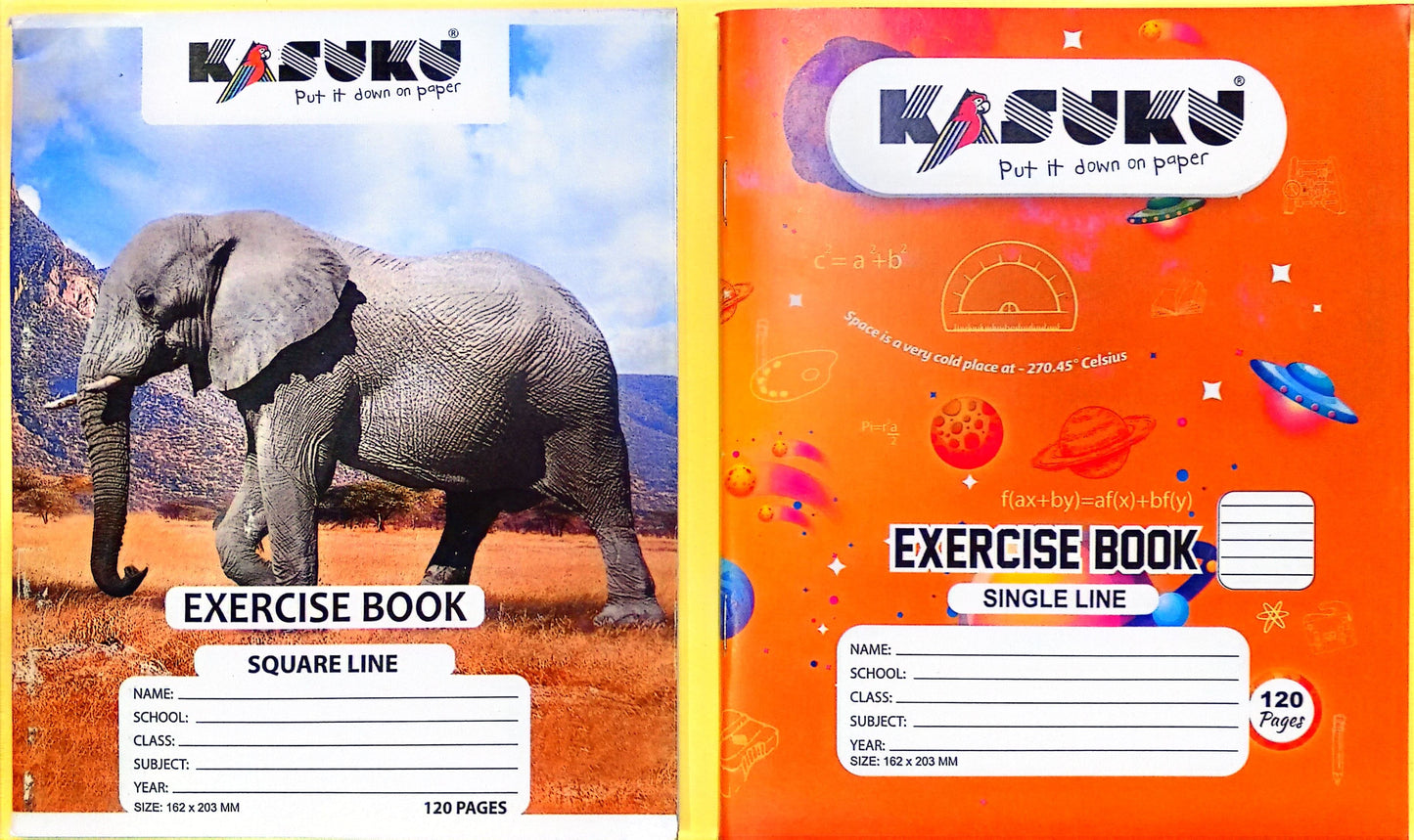 EXERCISE BOOK A5 RULED/SQUARE CHIPBOARD/KASUKU