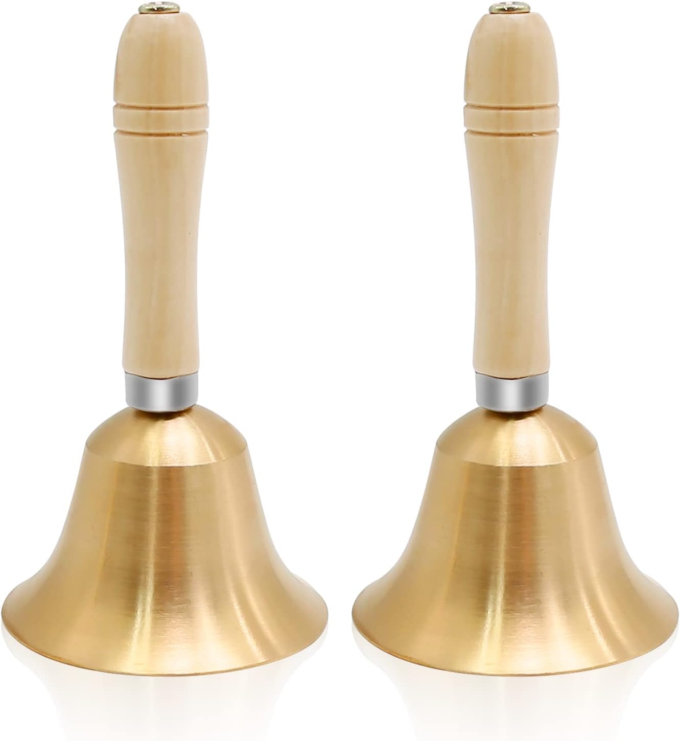 SCHOOL BELL MEDIUM WOODEN HANDLE