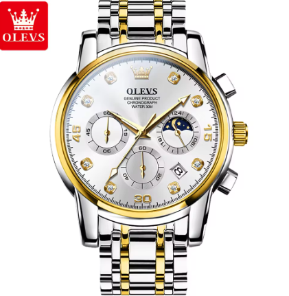 OLEVS 2889 LUXURY DUAL TIME MENS WATCH