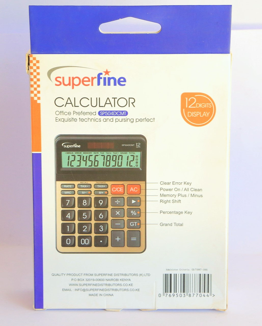 CALCULATOR SUPERFINE SP504DCMT