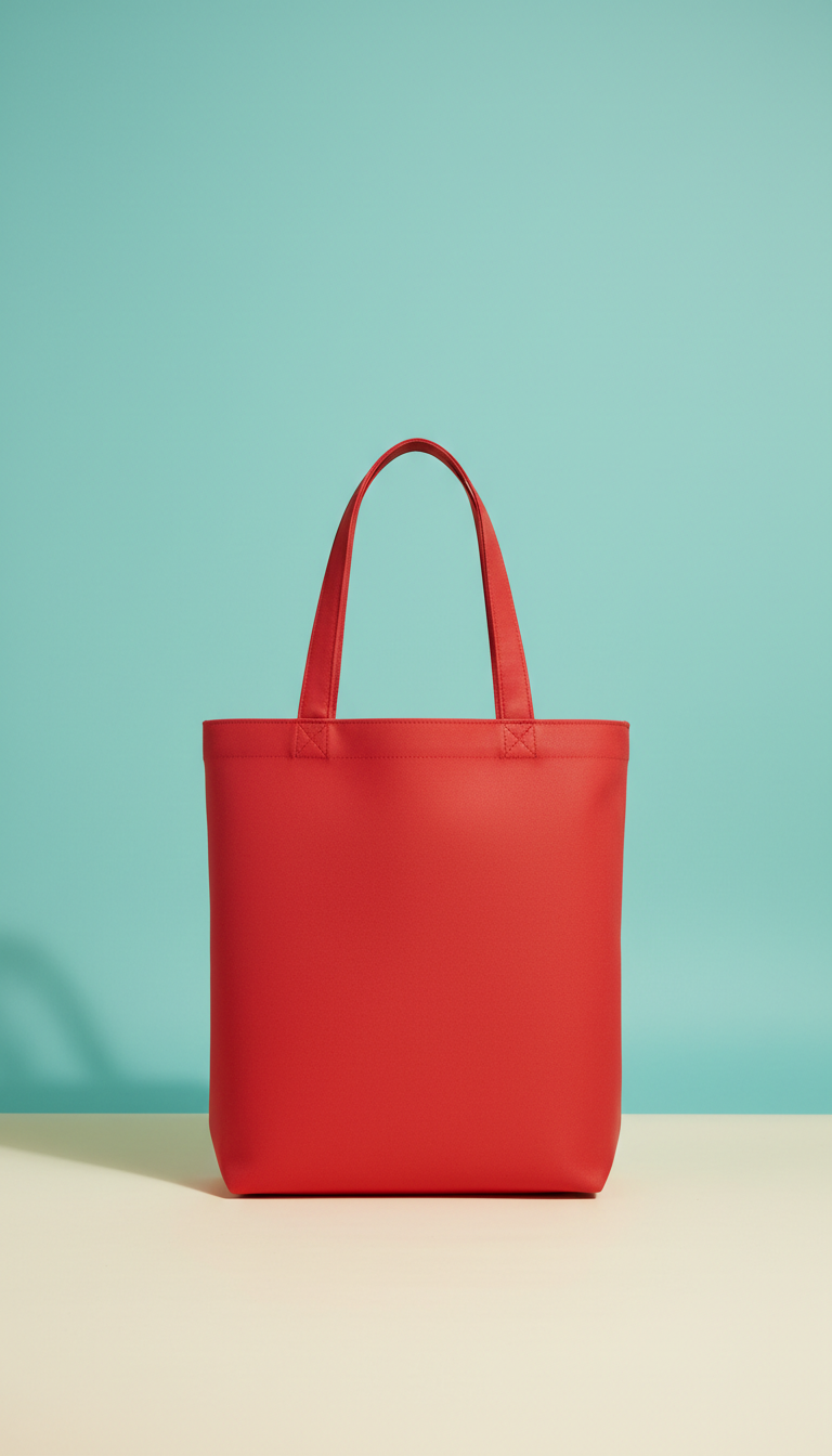 Signature Branded Tote Bag Vivid Red