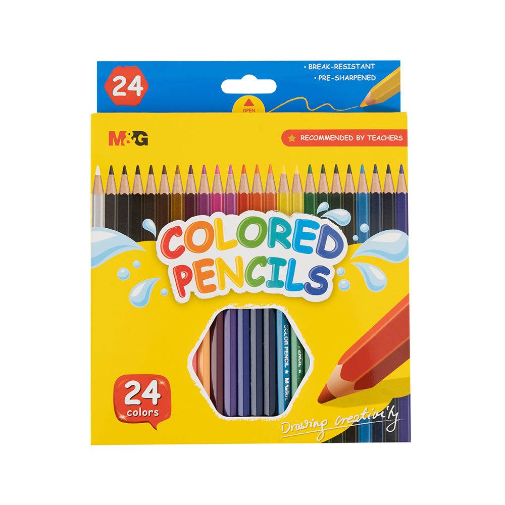 M&G COLOURED PENCIL HALF SIZE-24C