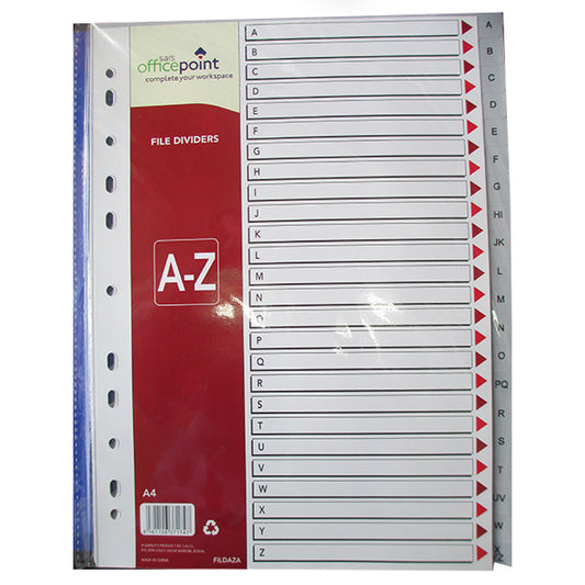 PVC FILE DIVIDERS A-Z