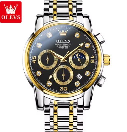 OLEVS 2889 LUXURY DUAL TIME MENS WATCH