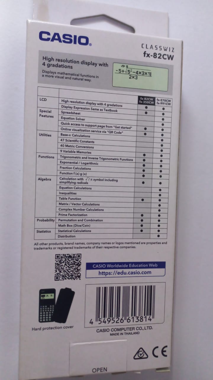 SCIENTIFIC CALCULATOR FX82EX/82CW